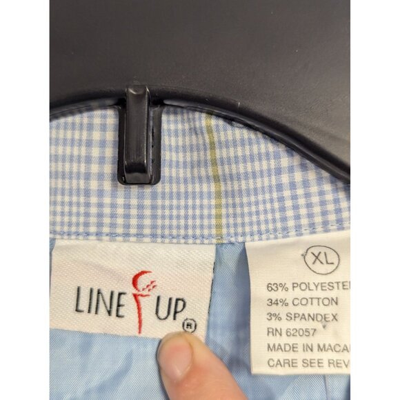 Vintage Line Up Golf Jacket XL Blue Plaid Zip-Up Golf Club Zipper Pull - Picture 4 of 7